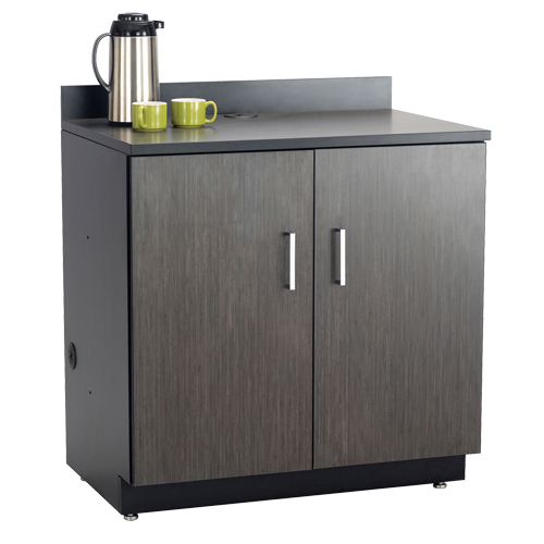 Modular Base Cabinet, Melamine, 2 Shelves, 39" H x 36" W x 25" D, Asian Night/Black Auto-Cam