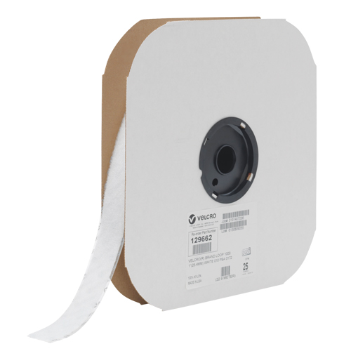 Ruban d'attaches, Boucle, 25 vg x 3/4", Cousu, Blanc Auto-Cam