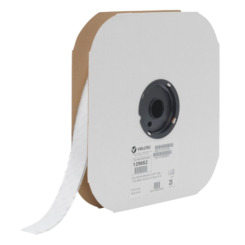 Fastener Tape, Loop, 25 yds x 1", Sew-On, White Auto-Cam
