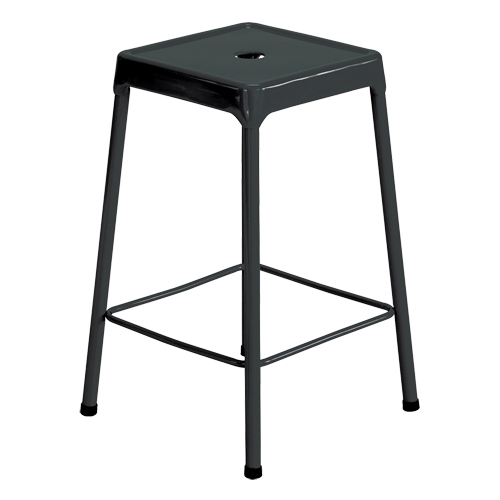Counter Stool, Stationary, Fixed, 25", Steel Seat, Black Auto-Cam