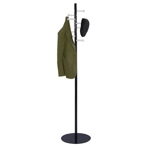 Nail Head Coat Rack, 67" H, Black, 8 Hook(s) Auto-Cam