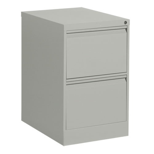 Vertical Filing Cabinet, Steel, 2 Drawers, 18-1/7" W x 25" D x 29" H, Grey Auto-Cam