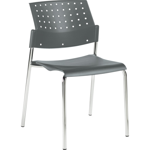 Chaises sans accoudoirs empilables, Plastique, Hauteur 33", Capacit&eacute; 300 lb, Gris Auto-Cam