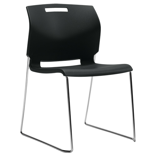 Chair, Plastic, 32-1/2" High, 300 lbs. Capacity, Black Auto-Cam