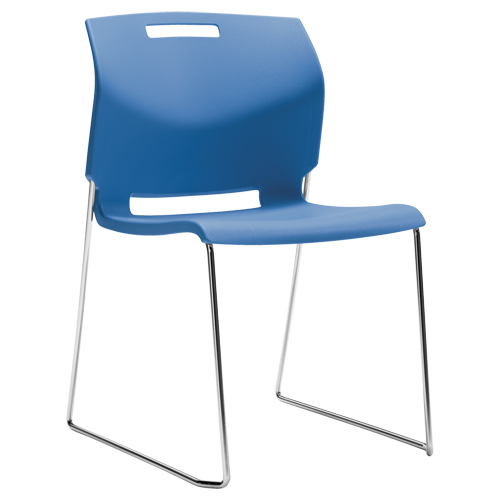 Chair, Plastic, 32-1/2" High, 300 lbs. Capacity, Blue Auto-Cam