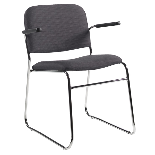 Chair, Fabric, 30" High, 200 lbs. Capacity, Black Auto-Cam