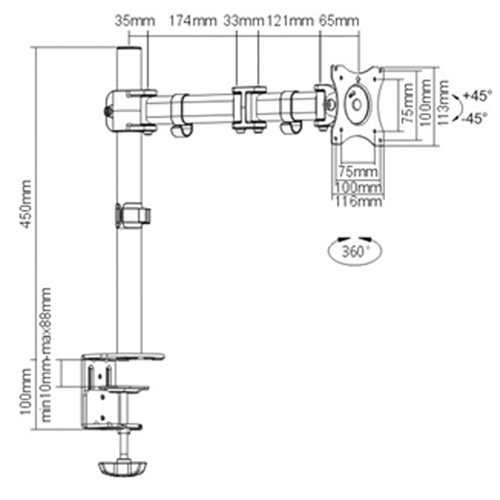 Bras pour moniteur ActivErgo Auto-Cam