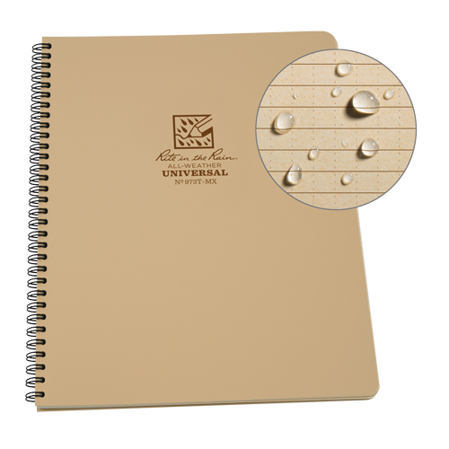 Side-Spiral Notebook, Soft Cover, Tan, 64 Pages, 4-5/8" W x 7" L Auto-Cam