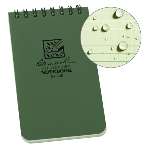 Pocket Top-Spiral Notebook, Soft Cover, Green, 100 Pages, 3" W x 5" L Auto-Cam