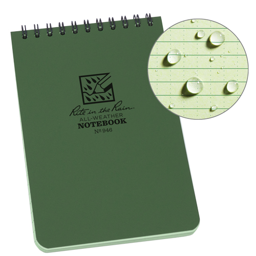 Carnet de notes de poche &agrave; spirale, Couverture souple, Vert, 100 Pages, 4" , 6"  Auto-Cam