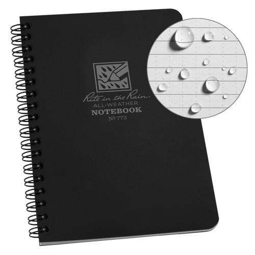 Side-Spiral Notebook, Soft Cover, Black, 64 Pages, 4-5/8" W x 7" L Auto-Cam