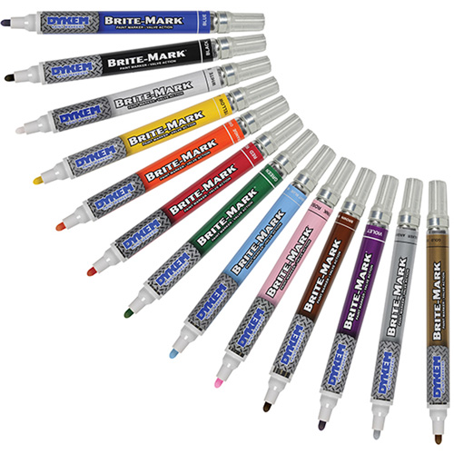 Brite-Mark&reg; Medium Paint Marker, Liquid, White Auto-Cam