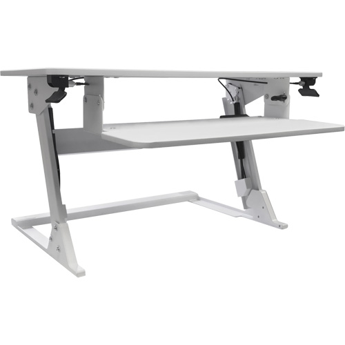 Goya Sit-Stand Workstation, Desktop Unit, 21" H x 35-2/5" W x 24" D, White Auto-Cam