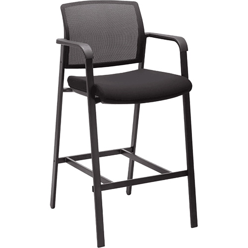 Activ Series Barstool Chair, Stationary, Fixed, 58-1/2", Mesh Seat, Black Auto-Cam