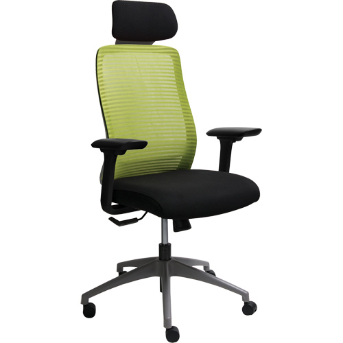 Era Series Adjustable Office Chair with Headrest, Fabric/Mesh, Green, 275 lbs. Capacity Auto-Cam