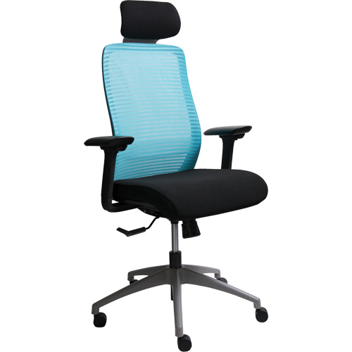 Chaise de bureau ajustable s&eacute;rie Era avec appui-t&ecirc;te, Tissu/Mailles, Bleu, Capacit&eacute; 275 lb Auto-Cam