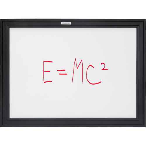 Black MDF Frame Whiteboard, Dry-Erase/Magnetic, 24" W x 18" H Auto-Cam