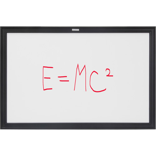 Black MDF Frame Whiteboard, Dry-Erase/Magnetic, 36" W x 24" H Auto-Cam