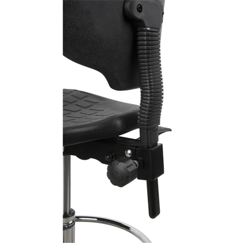 Heavy-Duty Ergonomic Stool, Mobile, Adjustable, 39" - 48", Polyurethane Seat, Black Auto-Cam