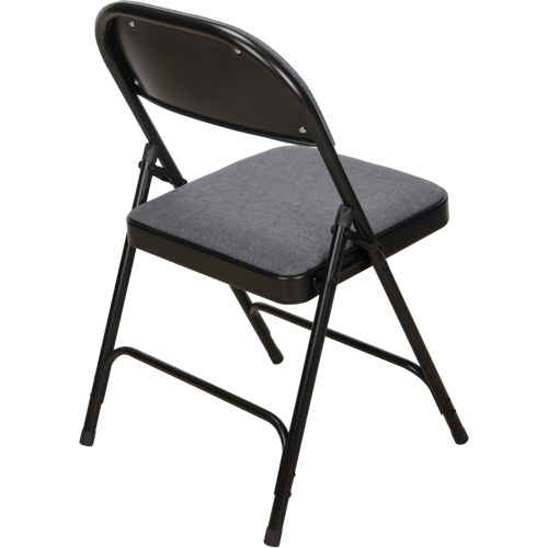 Chaise pliante de luxe en tissu rembourr&eacute;e, Acier, Gris, Capacit&eacute; 300 lb Auto-Cam