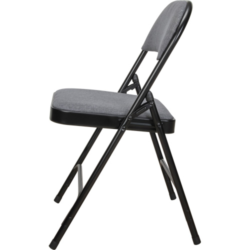 Chaise pliante de luxe en tissu rembourr&eacute;e, Acier, Gris, Capacit&eacute; 300 lb Auto-Cam