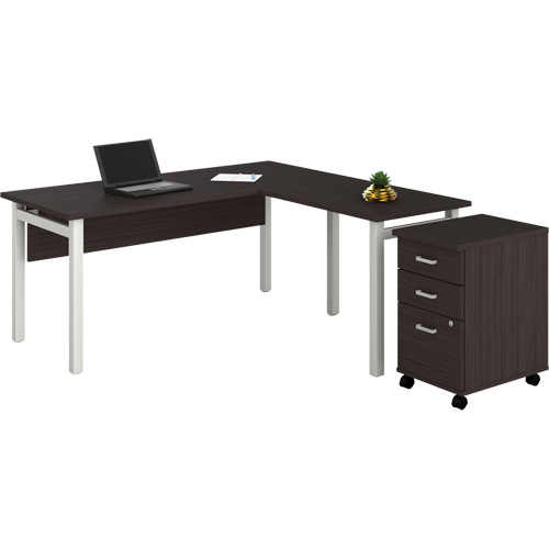 Newland "L" Shaped Desk with Pedestal Auto-Cam