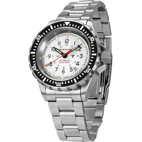 Arctic Edition Large Diver's Automatic GSAR Watch with Stainless Steel Bracelet, Digital, Battery Operated, 41 mm, Silver Auto-Cam