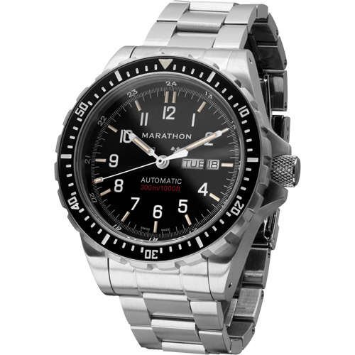 Jumbo Day/Date Automatic Watch with Stainless Steel Bracelet, Digital, Battery Operated, 46 mm, Silver Auto-Cam