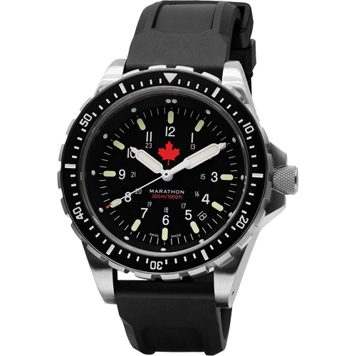 Red Maple Jumbo Diver's Quartz Watch, Digital, Battery Operated, 46 mm, Black Auto-Cam