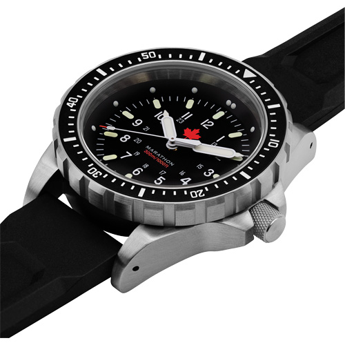 Red Maple Jumbo Diver's Quartz Watch, Digital, Battery Operated, 46 mm, Black Auto-Cam