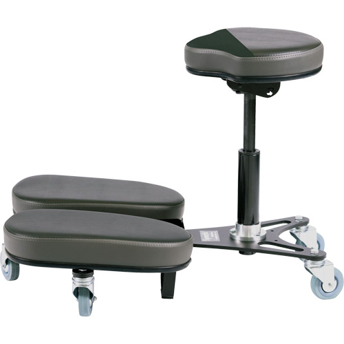STAG4 Adjustable Kneeling Chair, Vinyl, Black/Grey Auto-Cam