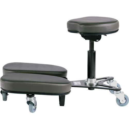 STAG4 Adjustable Kneeling Chair, Vinyl, Black/Grey Auto-Cam