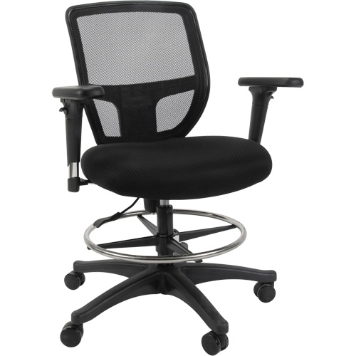 Mesh Work Stool, Mobile, Adjustable Height, 450 lbs. Capacity Auto-Cam