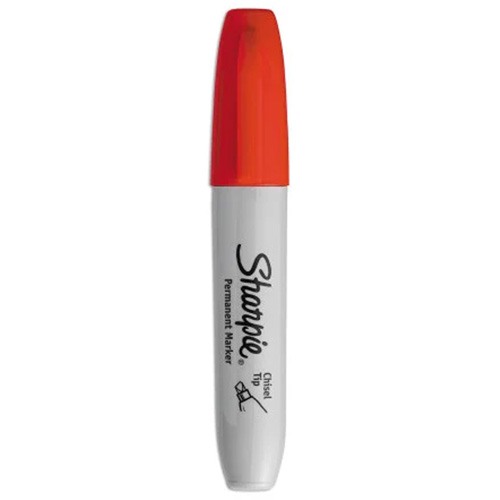 Permanent Marker, Chisel, Red Auto-Cam