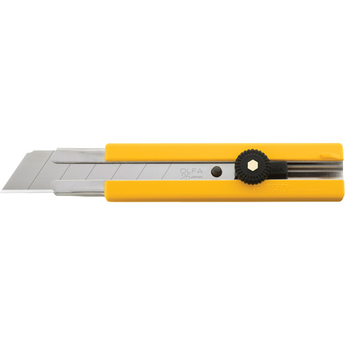 Knife, 25 mm, Carbon Steel, Heavy-Duty, Plastic Handle Auto-Cam