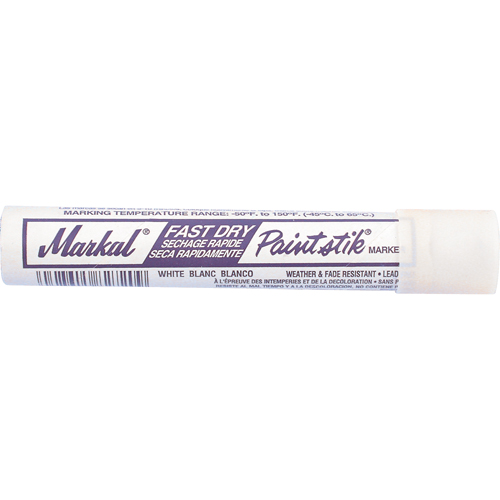 Fast Dry Paintstik&reg; Paint Marker -50° to 150°F, Solid Stick, White Auto-Cam