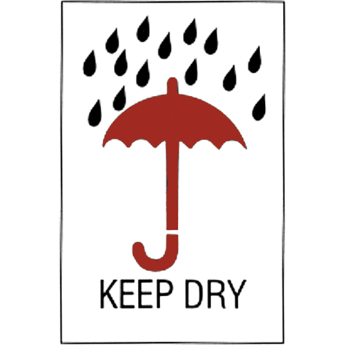 &eacute;tiquettes pour traitement sp&eacute;cial Keep Dry, 6" lo x 4" la, Rouge/blanc Auto-Cam