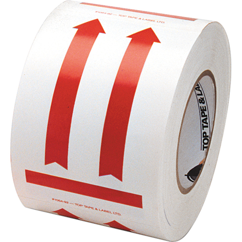 This Side Up Pictogram Special Handling Labels, 6" L x 4" W, Red on White Auto-Cam