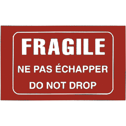 &eacute;tiquettes pour traitement sp&eacute;cial bilingues Fragile, 5" lo x 3" la, Blanc/rouge Auto-Cam