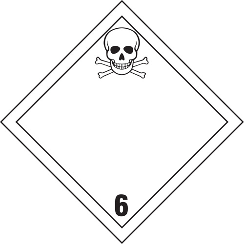 TDG Shipping Labels, Class 6.1, Toxic Substances, Vinyl Auto-Cam