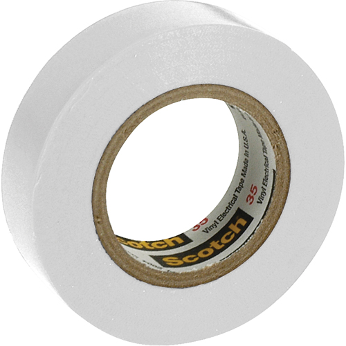 Scotch&reg; 35 Colour Coded Tape, 12.7 mm (1/2") x 6.1 m (20'), White, 7 mils Auto-Cam