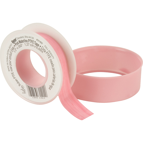 Teflon&reg; Tape - Water Lines Thread, 260" L x 1/2" W, Pink Auto-Cam