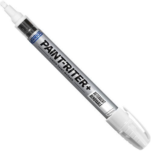 Paint-Riter&reg;+ Detergent Removable Paint Marker, Liquid, White Auto-Cam