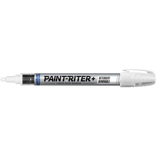 Paint-Riter&reg;+ Detergent Removable Paint Marker, Liquid, White Auto-Cam