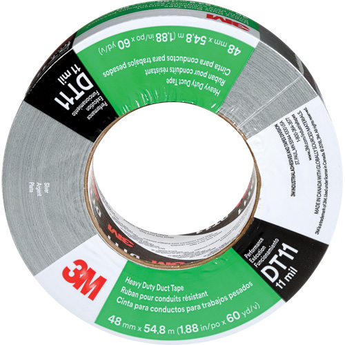 DT11 Heavy-Duty Duct Tape, 11 mils, Silver, 48 mm (2") x 55 m (180') Auto-Cam