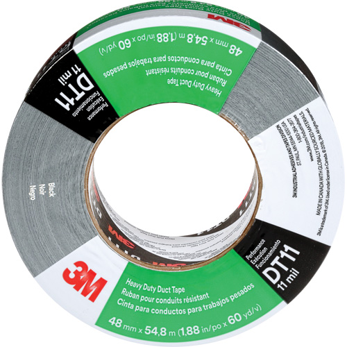 DT11 Heavy-Duty Duct Tape, 11 mils, Black, 48 mm (2") x 55 m (180') Auto-Cam