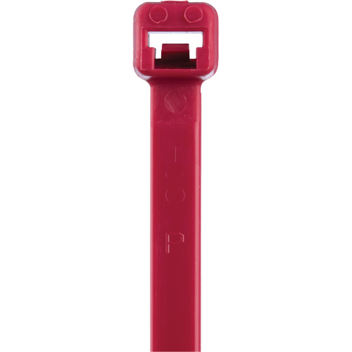 T Series Cable Ties, 8" Long, 50 lbs. Tensile Strength, Red Auto-Cam