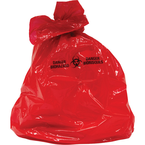 Waste Bags, Bio-Hazard, 50" L x 37" W, 2 mils Auto-Cam