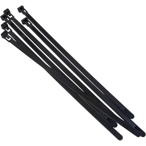 Attache-c&acirc;ble r&eacute;utilisable, Longueur 8", R&eacute;sistance &agrave; la traction 50 lb, Noir Auto-Cam