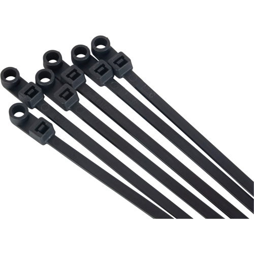 Screw-In Cable Tie, 8" Long, 50 lbs. Tensile Strength, Black Auto-Cam